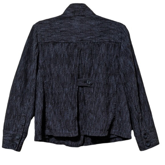 J. Jill Cotton blend blazer utility lagonlook, minimalist, textured button M - Picture 2 of 8